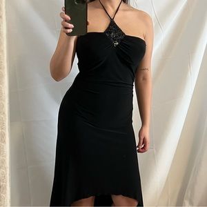 Y2K Black Halter Dress